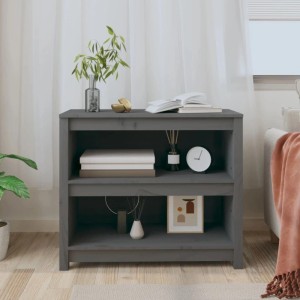 vidaXL Bücherregal Grau 80x35x68 cm Massivholz Kiefer 821676