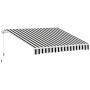 Outsunny Sonnenschirm Markise Aluminium Polyester Weiß Blau 395L x 245B x 350H cm