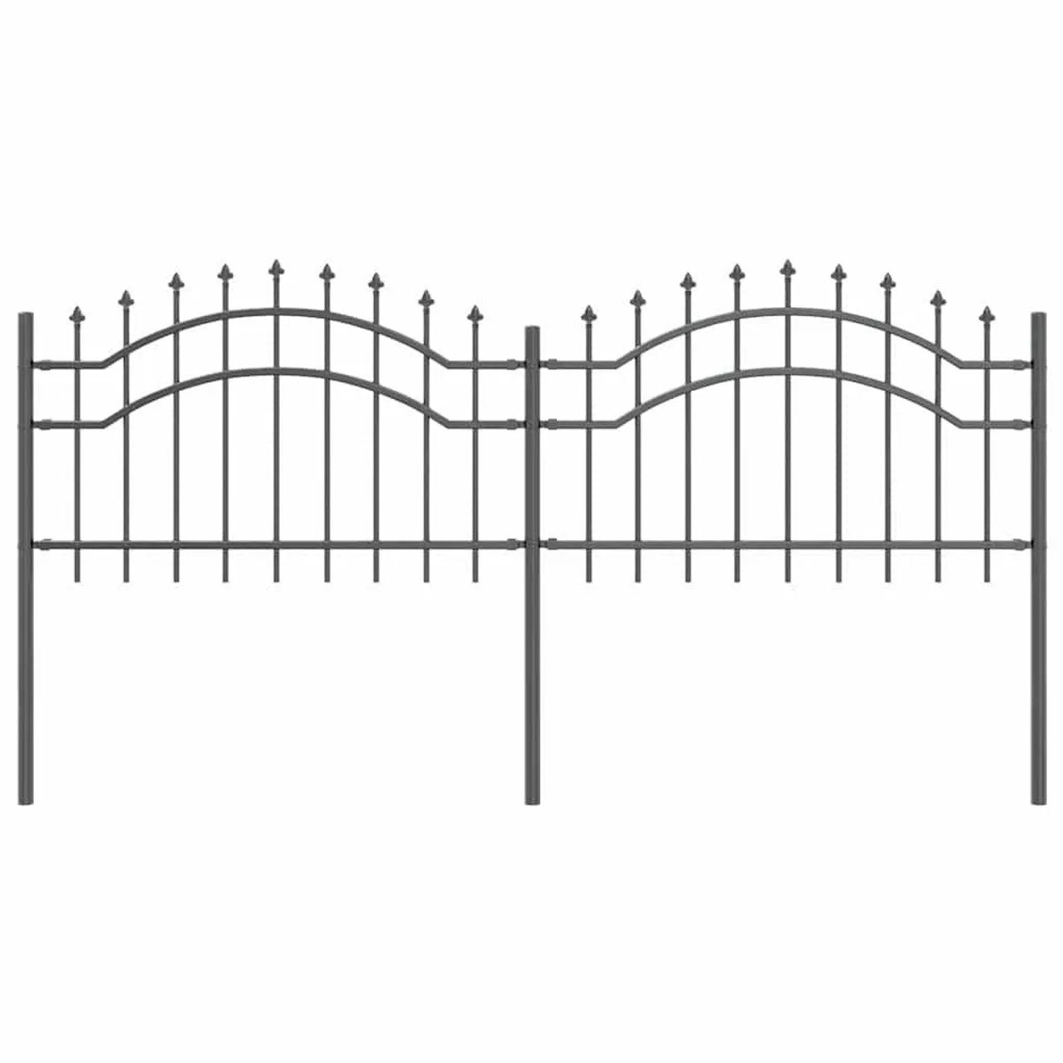 vidaXL Gartenzaun Grau 115 cm Pulverbeschichteter Stahl 42003958 günstig online kaufen