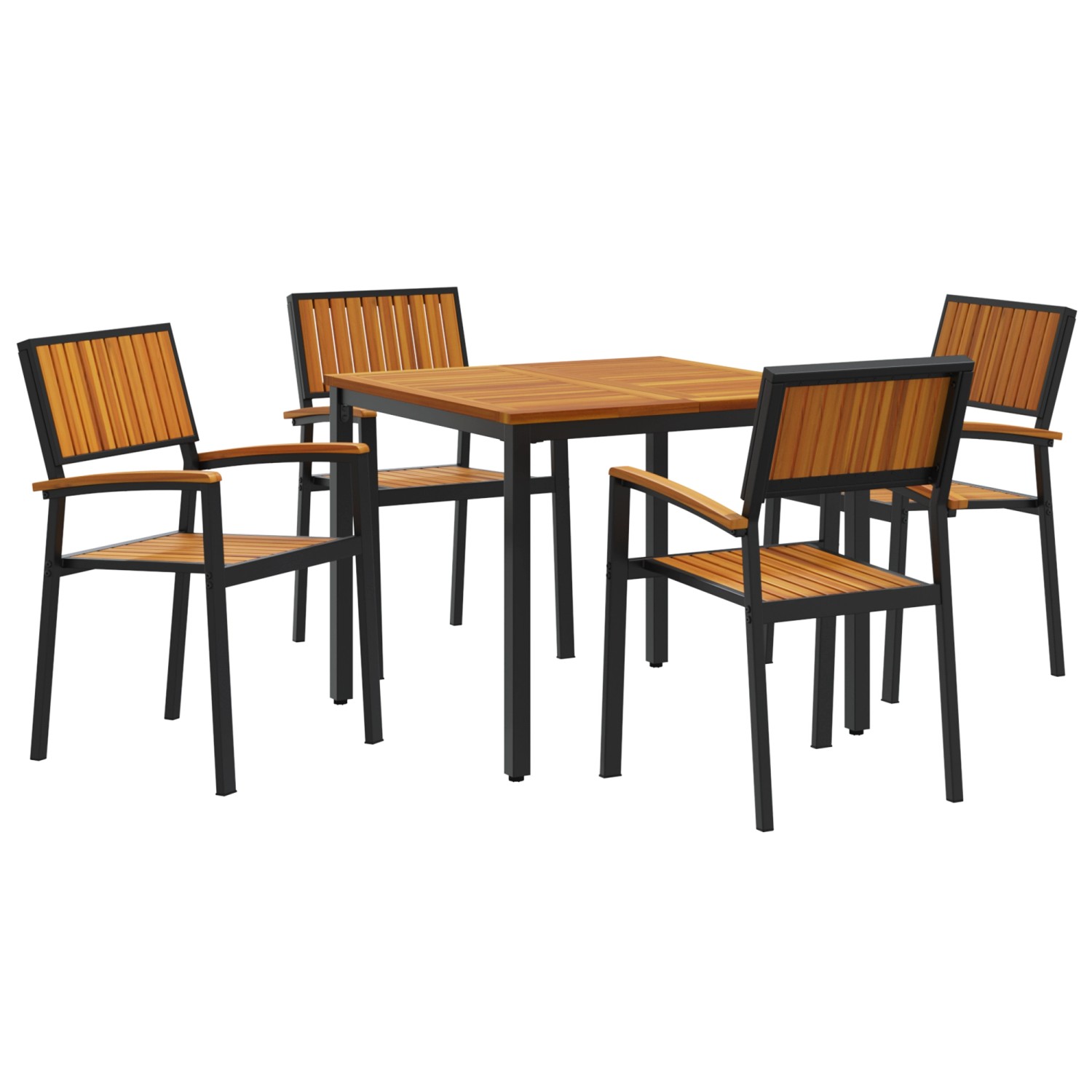 vidaXL 5-Teiliges Garten-Esszimmer Set aus Massivem Akazienholz und Metall günstig online kaufen
