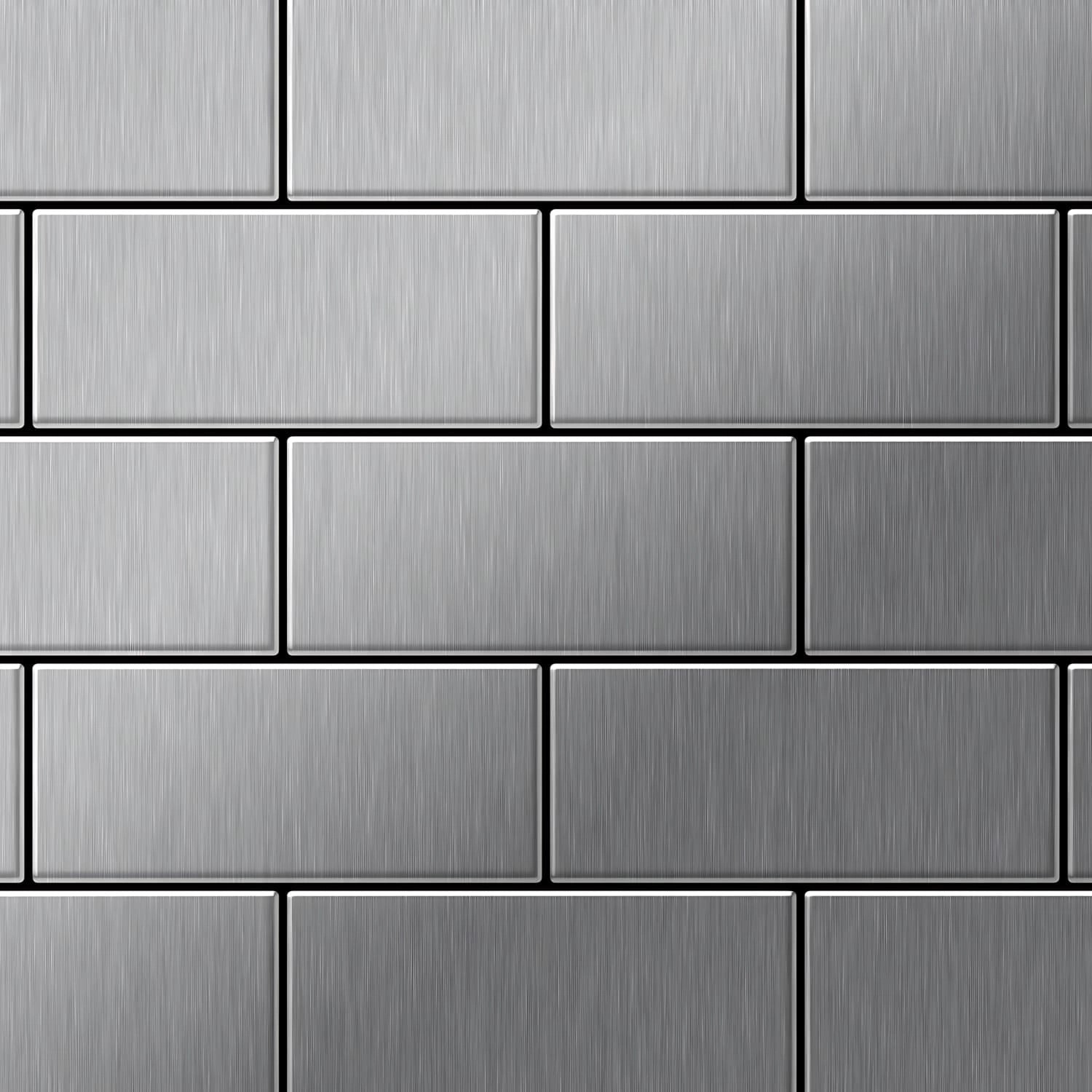 ALLOY Mosaik Fliese Massiv Metall Edelstahl Marine Gebürstet Grau 1,6mm Sub günstig online kaufen
