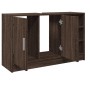 vidaXL Waschbeckenunterschrank in Braun Eichen-Optik, 90x29x55 cm, mit offenen und geschlossenen Fächern.