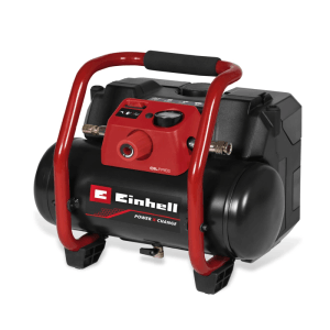 Einhell Akku-Kompressor TE-AC 36/150 Li OF Solo, rot-schwarz, mit Tragegriff und Manometer.