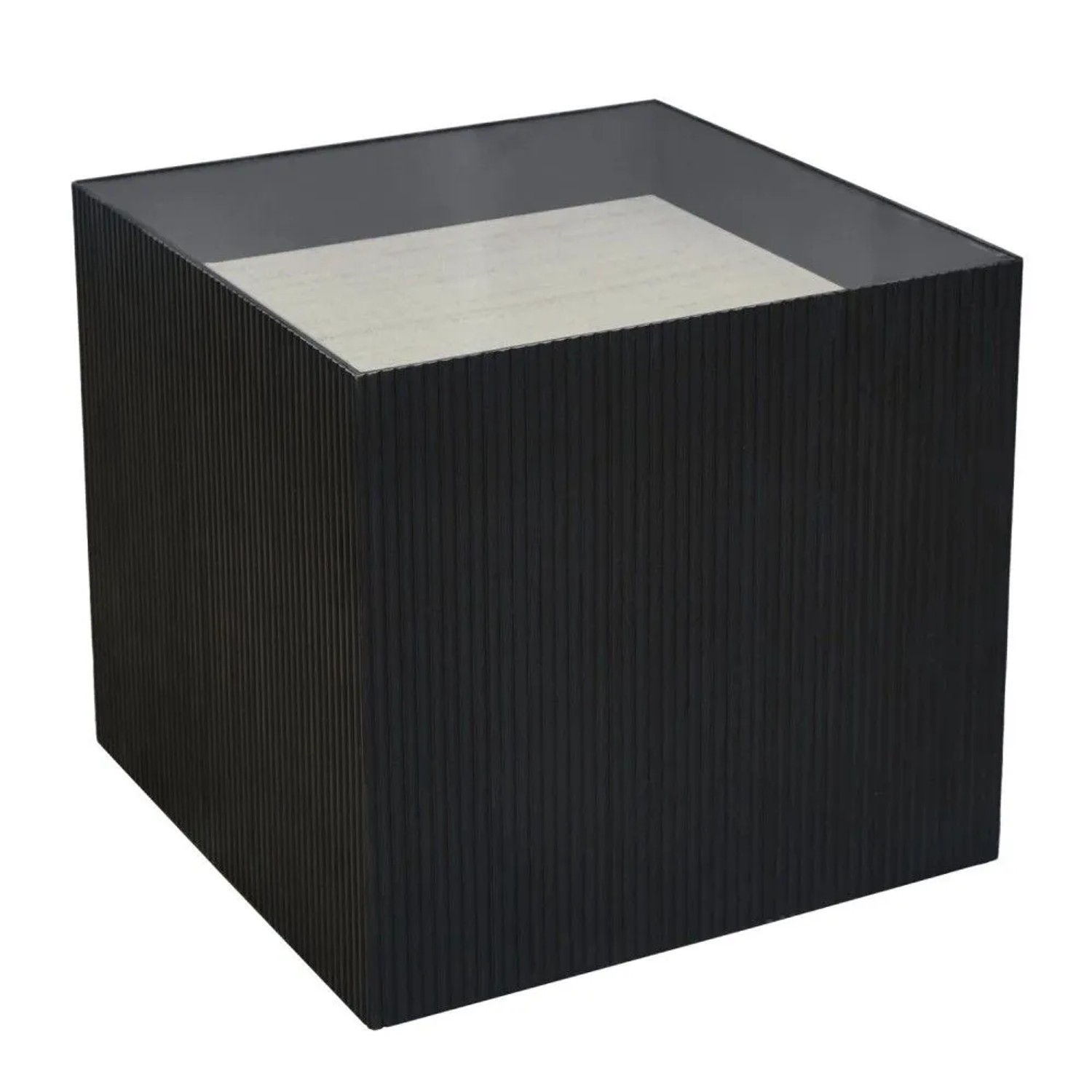 Svita Eva Beistelltisch Wohnzimmertisch 50x50cm Paulownia Holz Schwarz Natur