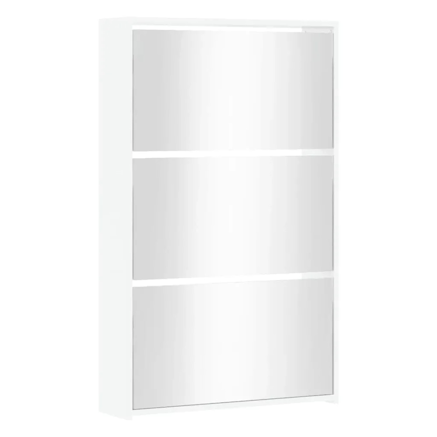 vidaXL Schuhschrank mit Spiegel 3-Lagig Hochglanzweiß 63x17x102,5 cm 342637_3