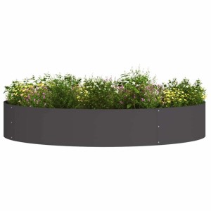 vidaXL Pflanzenring Set, 5 Stk, schwarz, 120x120x20cm. Ideal für Pflanztöpfe und Gartengestaltung.