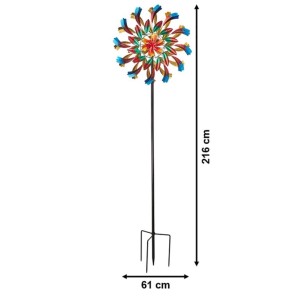Kobolo Windrad Gartenstecker Dekostecker Windspiel XXL SOLE
