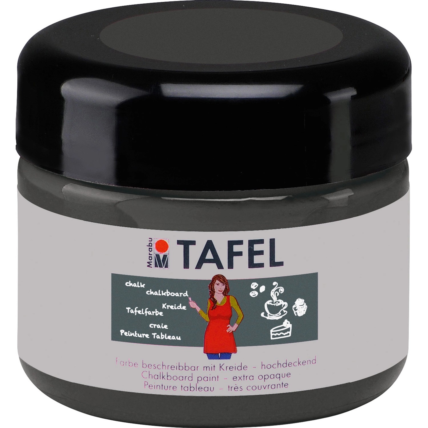 Marabu Tafelfarbe deckend 225 ml Graphit