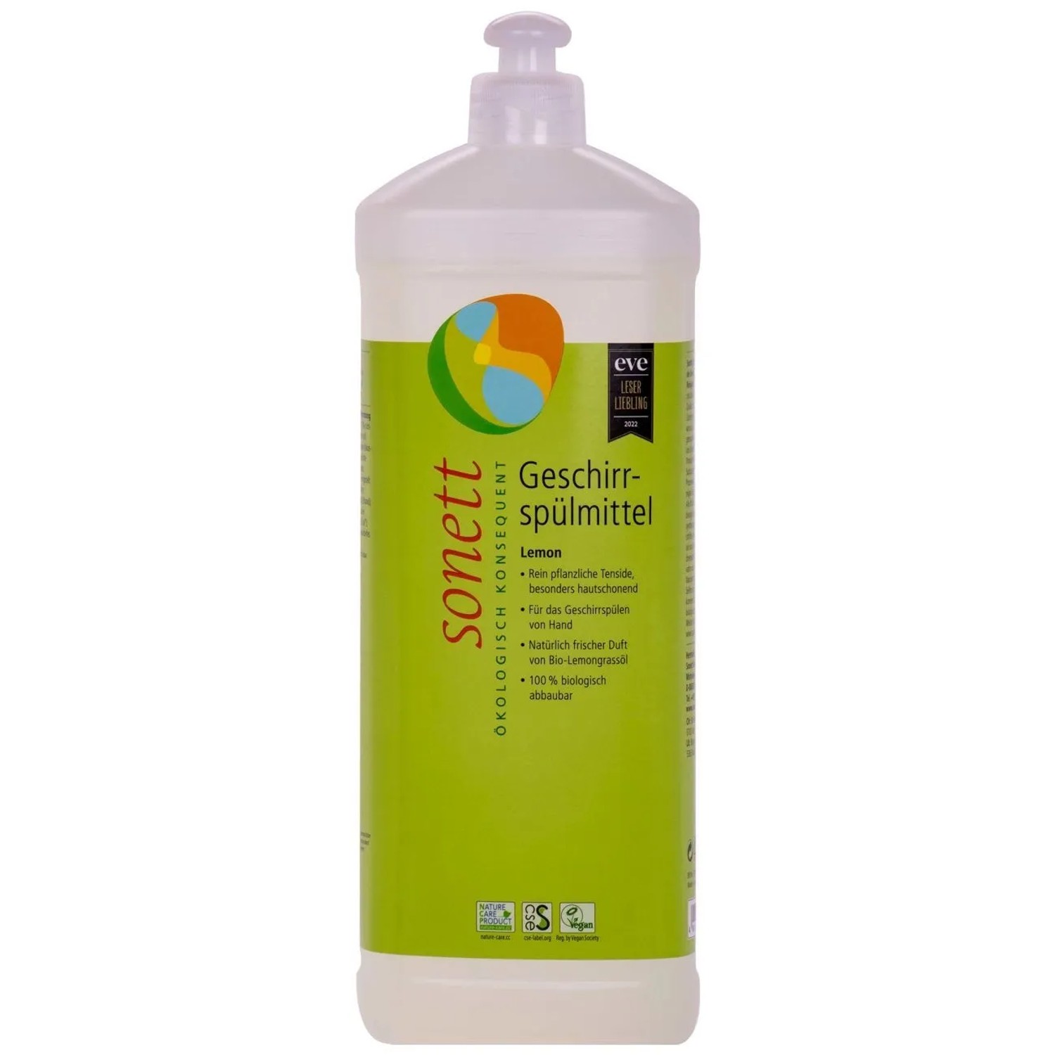 Sonett Geschirrspülmittel Lemon 1 Liter Weiß Kunststoff