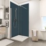 Schulte DecoDesign Duschrückwand Set Ecke, anthrazitfarbene Duschverkleidung im Badezimmer.