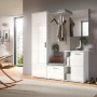 Inn.Furn Schuhschrank Grazie, weiß hochglanz, 55cm breit, mit 5 Fächern als Teil einer Garderobenkombination.