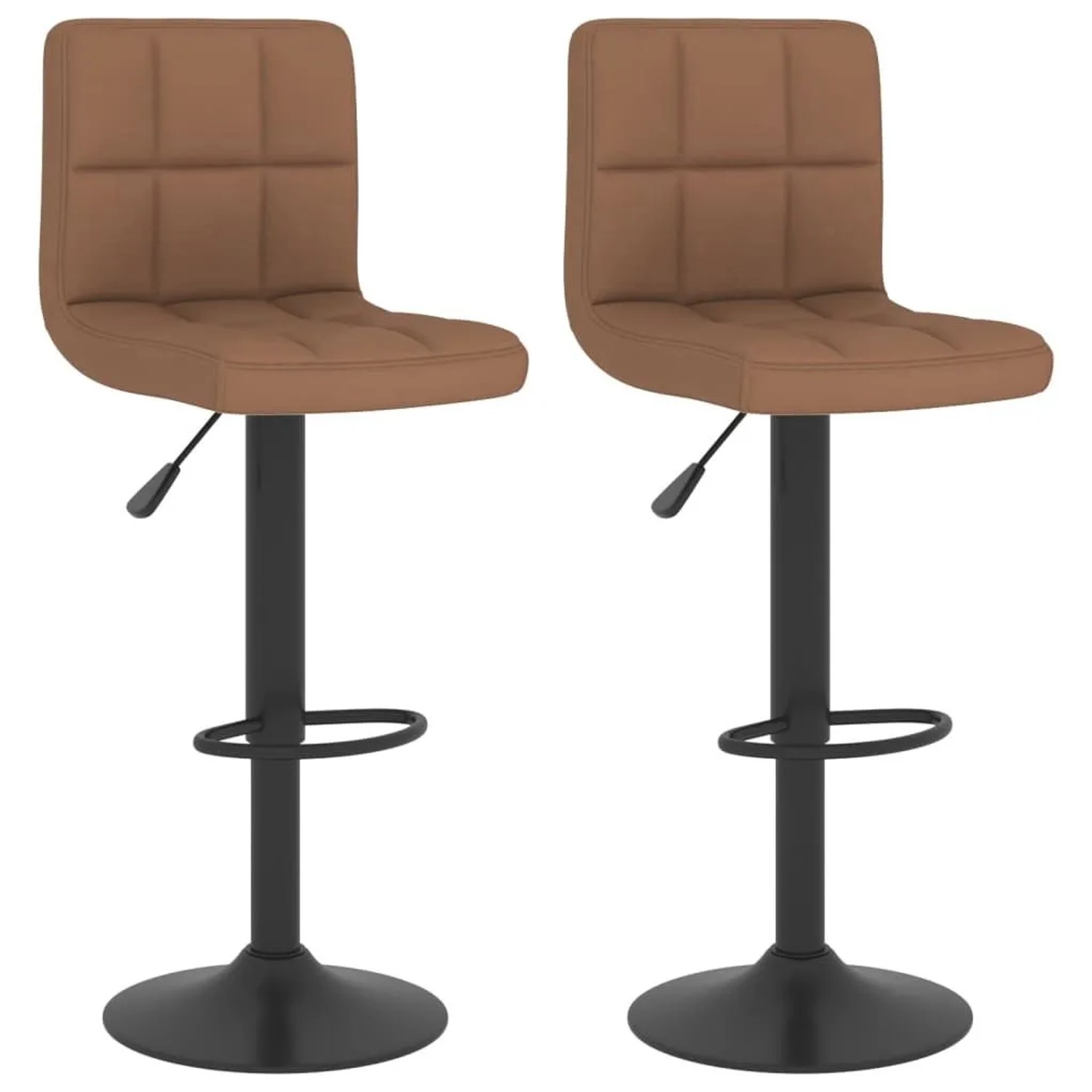 vidaXL Barhocker 2 Stk Braun Stoff 334285