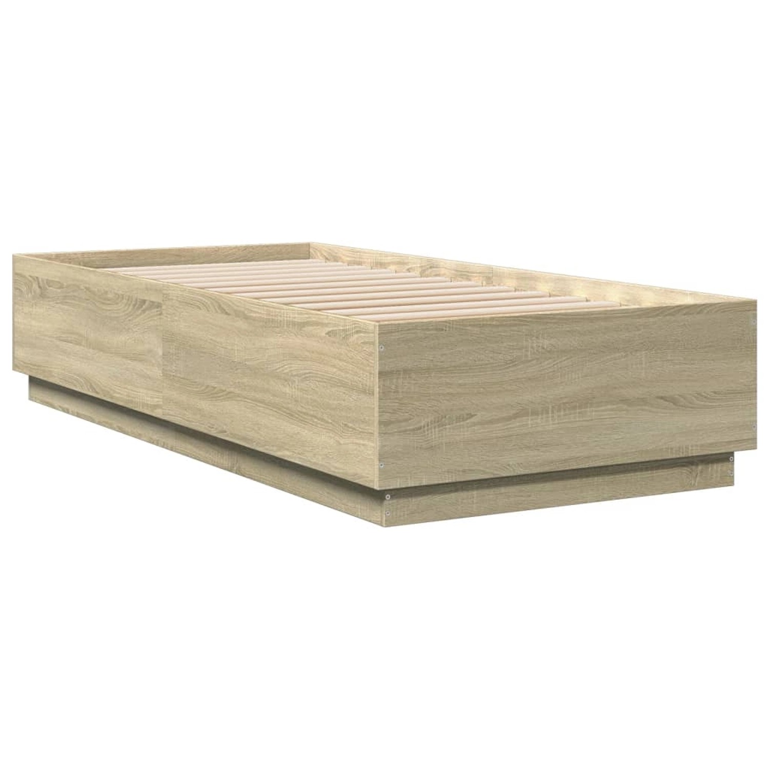 vidaXL Bettgestell mit LED Sonoma-Eiche 100x200 cm Holzwerkstoff 3209627 günstig online kaufen