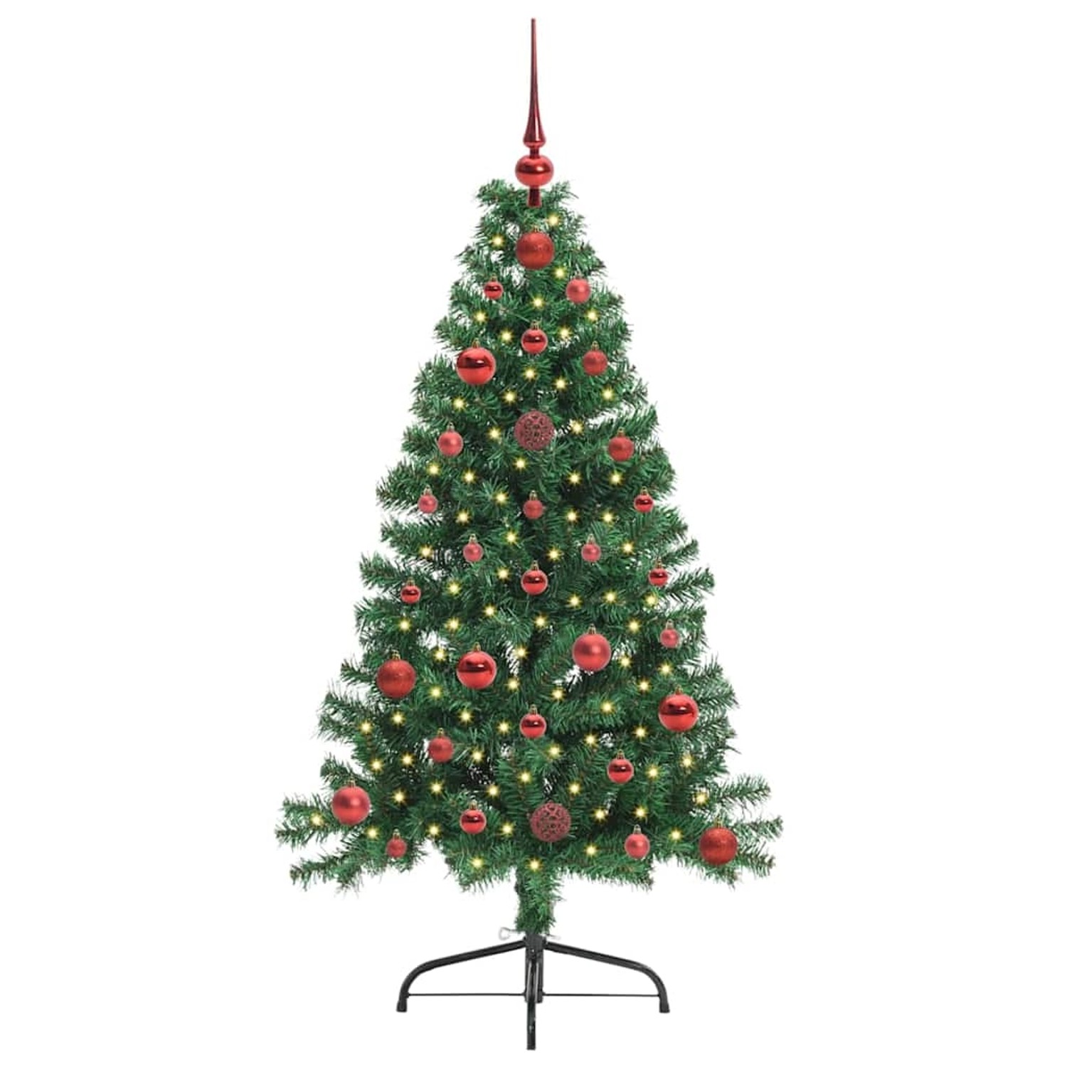vidaXL Künstlicher Vorbeleuchteter Weihnachtsbaum Grün 120 cm PVC 3396989