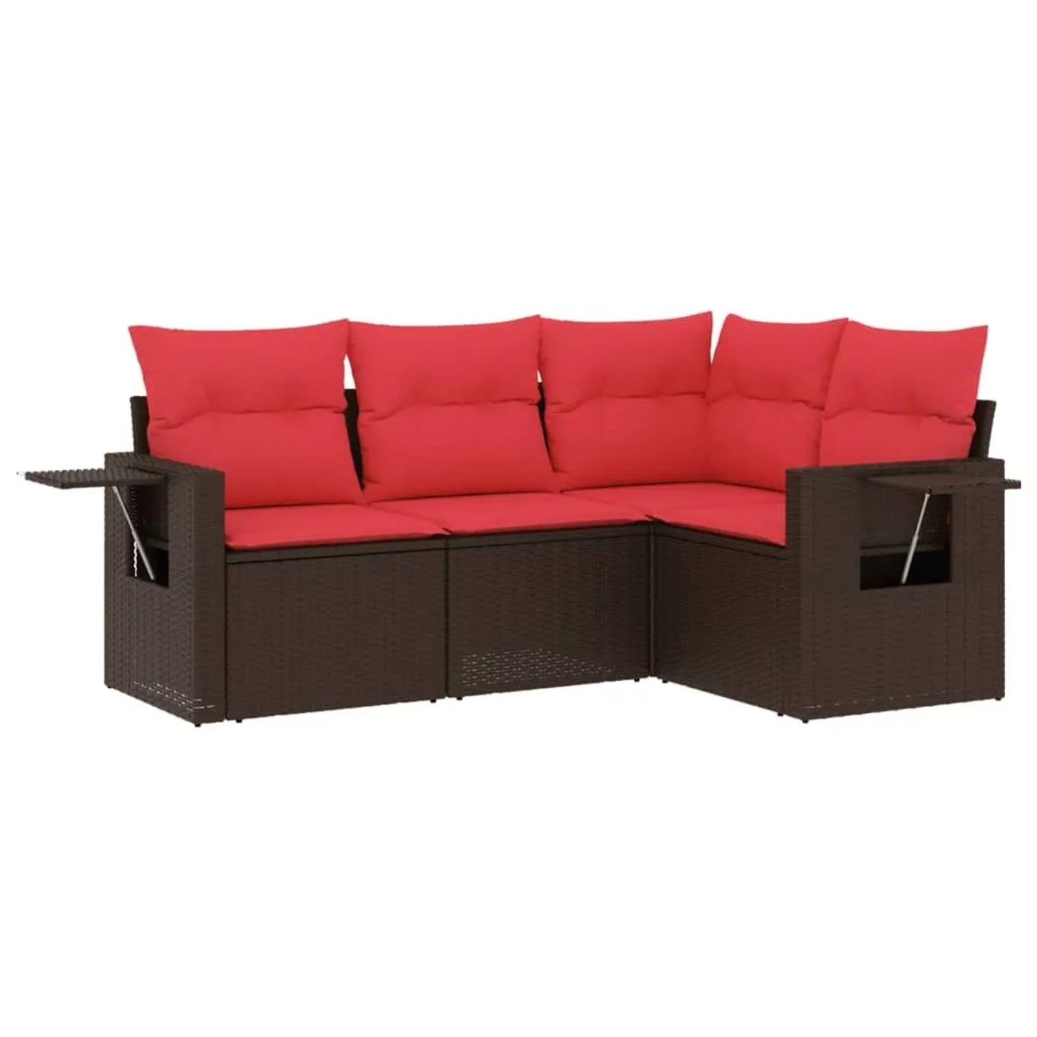 vidaXL 4-Tlg Gartensofa-Set mit Kissen Braun Polyrattan 3220113 günstig online kaufen
