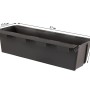 Anthrazitfarbener, rechteckiger Pflanzkasten mit Hängesystem, 37 cm lang, für Europaletten und Balkone.