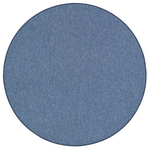 Runder, dunkelblauer Snapstyle Feinschlingen Velour Teppich Strong, 200cm Durchmesser.