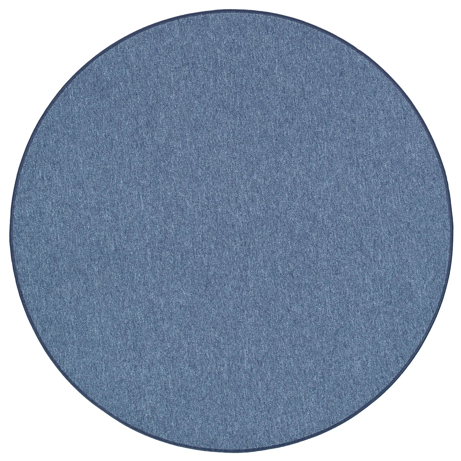 Runder, dunkelblauer Snapstyle Feinschlingen Velour Teppich Strong, 200cm Durchmesser.