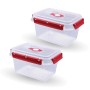 2er-Pack Bestlivings Frischhalteboxen 1,5L mit rotem Deckel, ideal als Lunchbox.