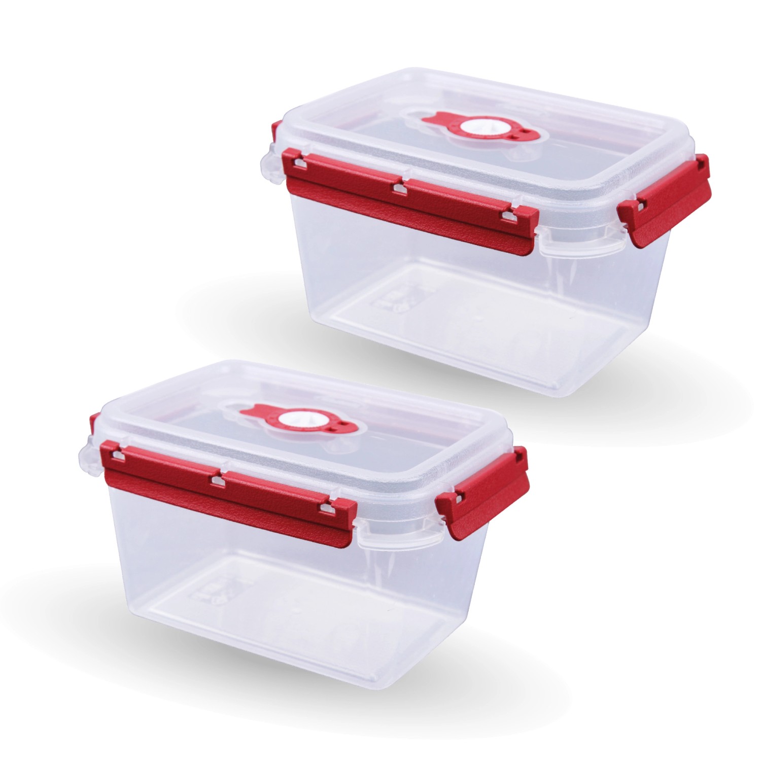 Bestlivings Frischhaltebox 1,5L Lunchbox Im Set Rot 2er Pack (Maße: 15cm | 10cm | 10cm)