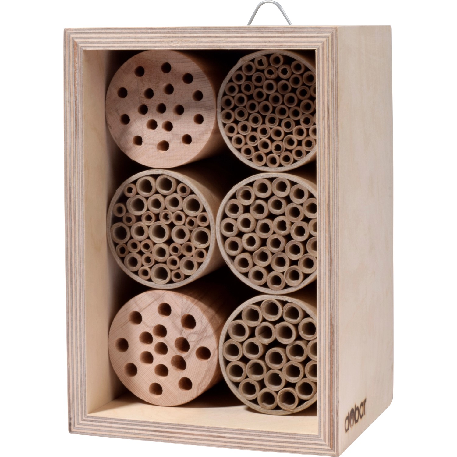 Dobar Profi-Insektenhotel für Wildbienen 16 cm x 12,5 cm x 23 cm Birke