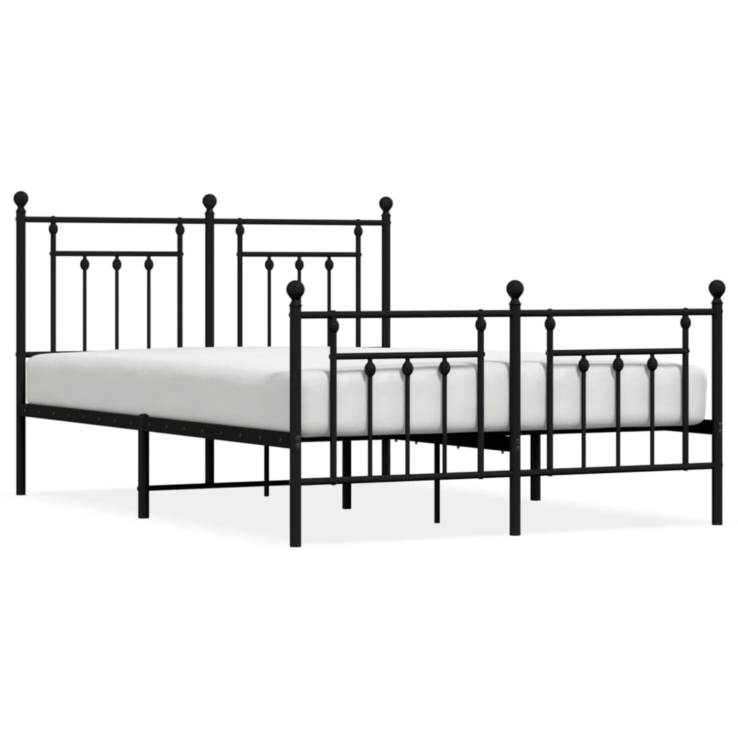 vidaXL Bettgestell mit Kopf- und Fußteil Metall Schwarz 150x200 cm Modell 1 günstig online kaufen
