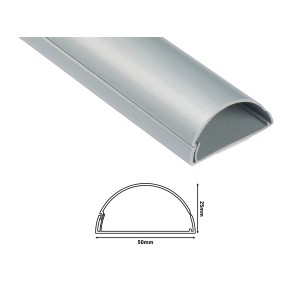 D-Line Kabelkanal, 50x25mm, Alu, 1,5m Länge. Elektroinstallationskanal für Innenräume.