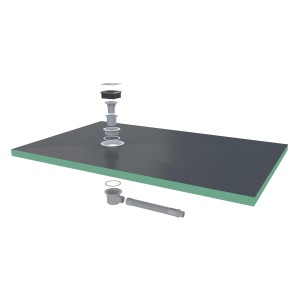 AICA Duschwanne 140x90cm mit XPS Platte, Ablaufgarnitur und Schlauch für Dusche und Bad.