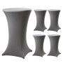 5er Set anthrazitfarbene Stehtischhussen aus Stretchstoff für Tische 60-80cm Durchmesser. Ideal für Events.