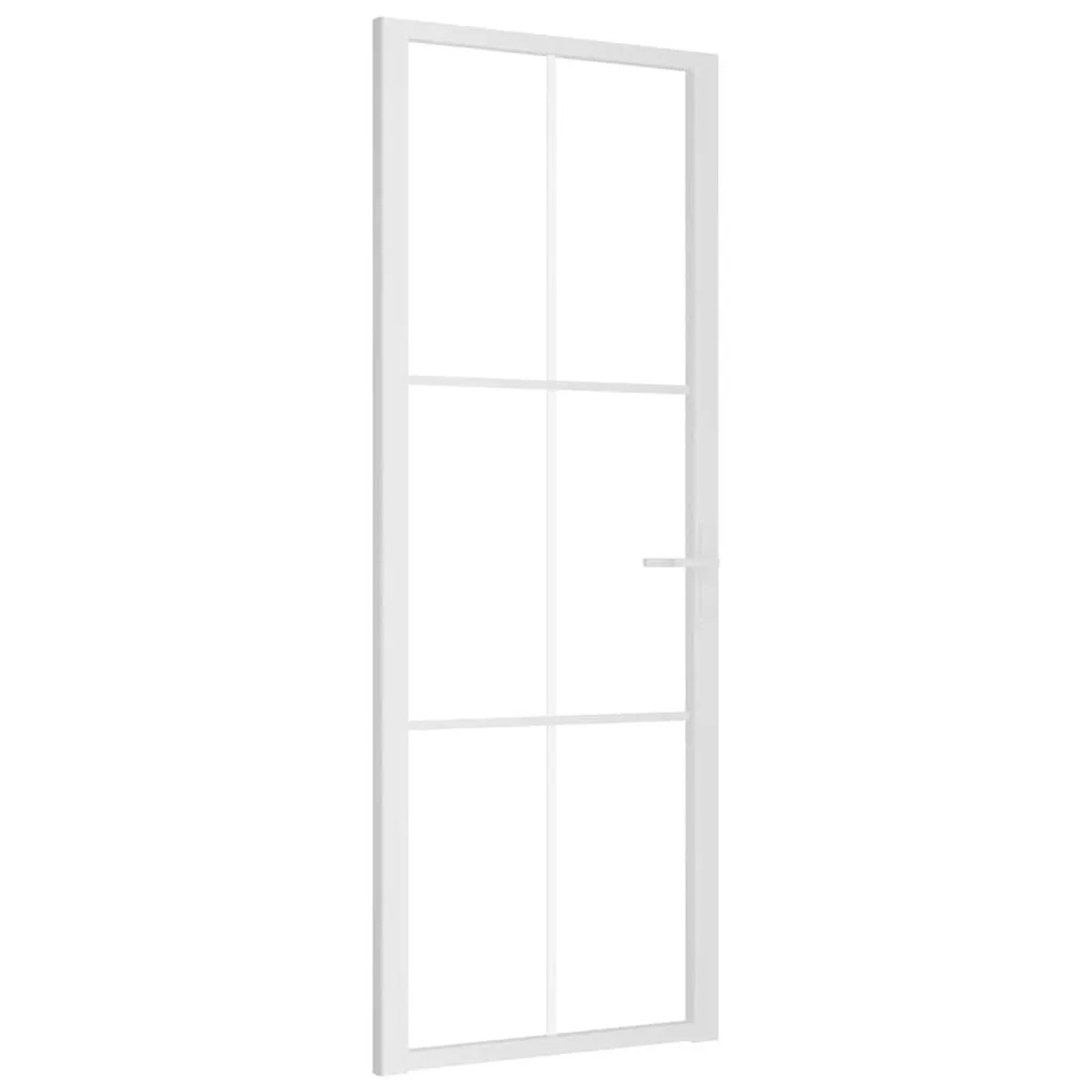 vidaXL Innentür 76x201,5 cm Weiß ESG-Glas und Aluminium 350572