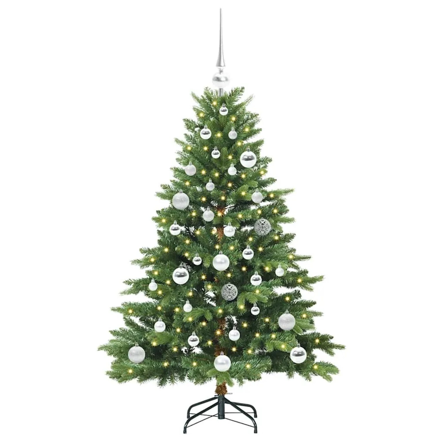 vidaXL Künstlicher Weihnachtsbaum mit 150 LEDs Grün 120 cm PE und PVC 3397528