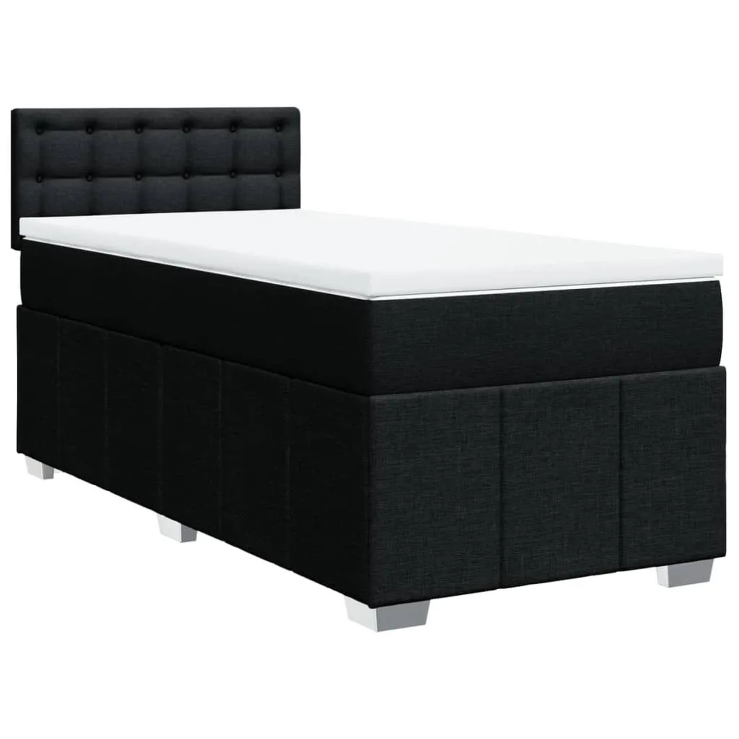 vidaXL Boxspringbett mit Matratze Schwarz 90x190 cm Stoff 3286939 günstig online kaufen