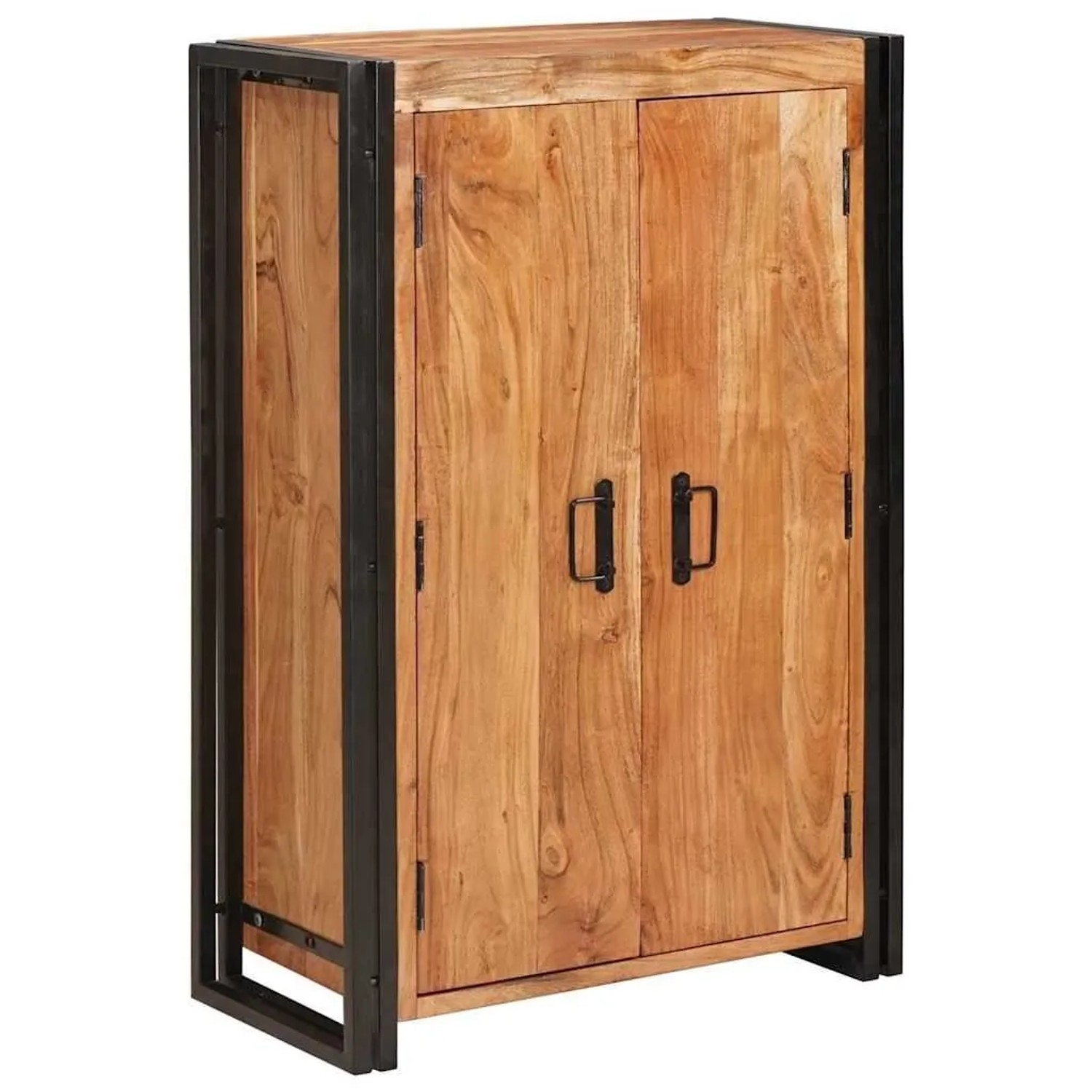 vidaXL Highboard mit Türen Braun Massivholz Akazie und Metall 4104767 günstig online kaufen