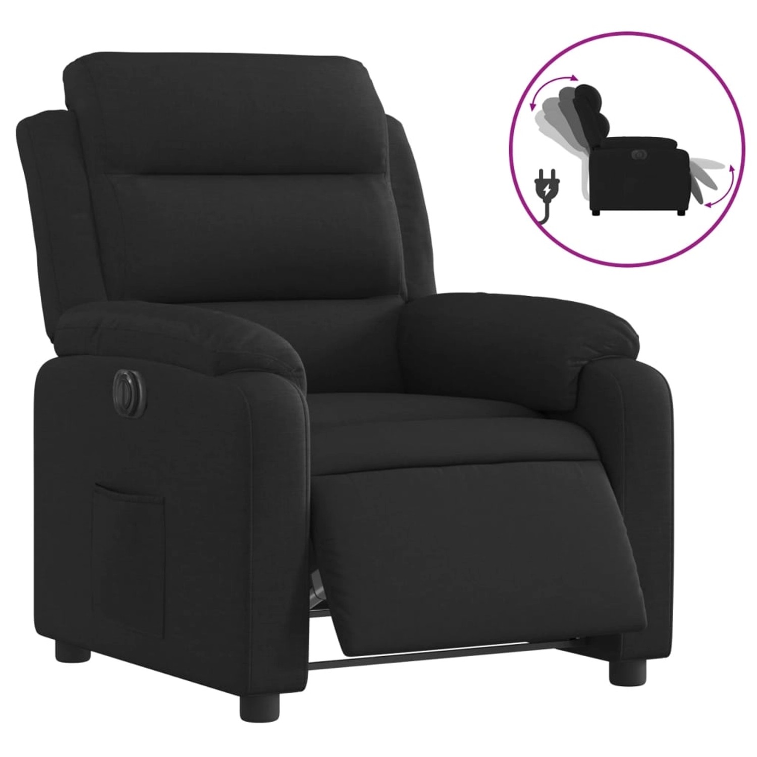 vidaXL Relaxsessel Elektrisch Schwarz Stoff 3204958 günstig online kaufen