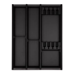 SOTECH Cuisio Besteckeinsatz, anthrazit transluzent, mit Messerblock für 450mm Korpusbreite.