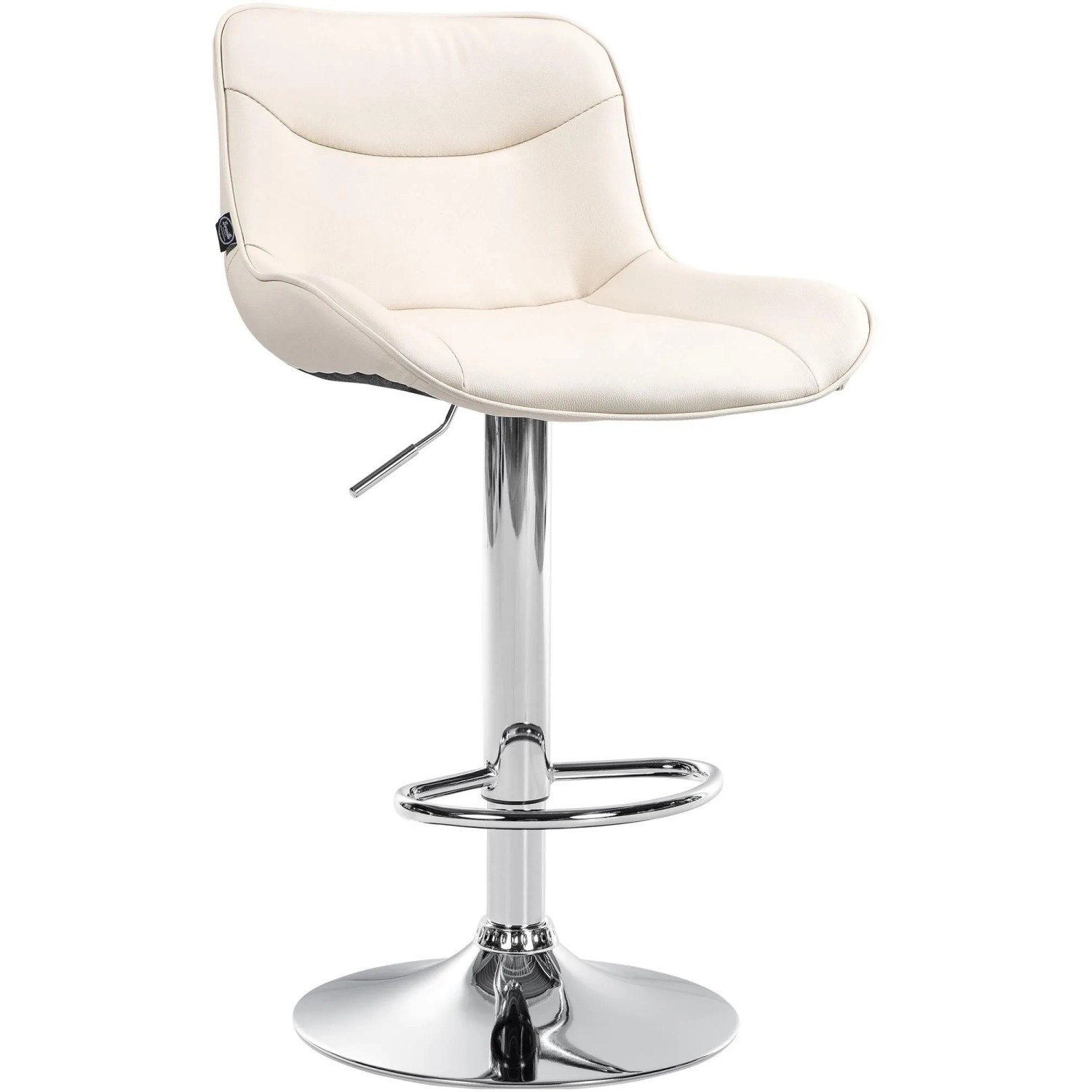 CLP Barhocker Vonore Kunstleder Creme/Chrom