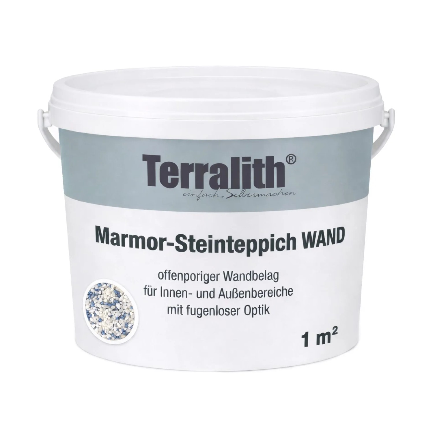 Terralith Metallic Steinteppich Wand Metallic Mix 500 für 1 m²