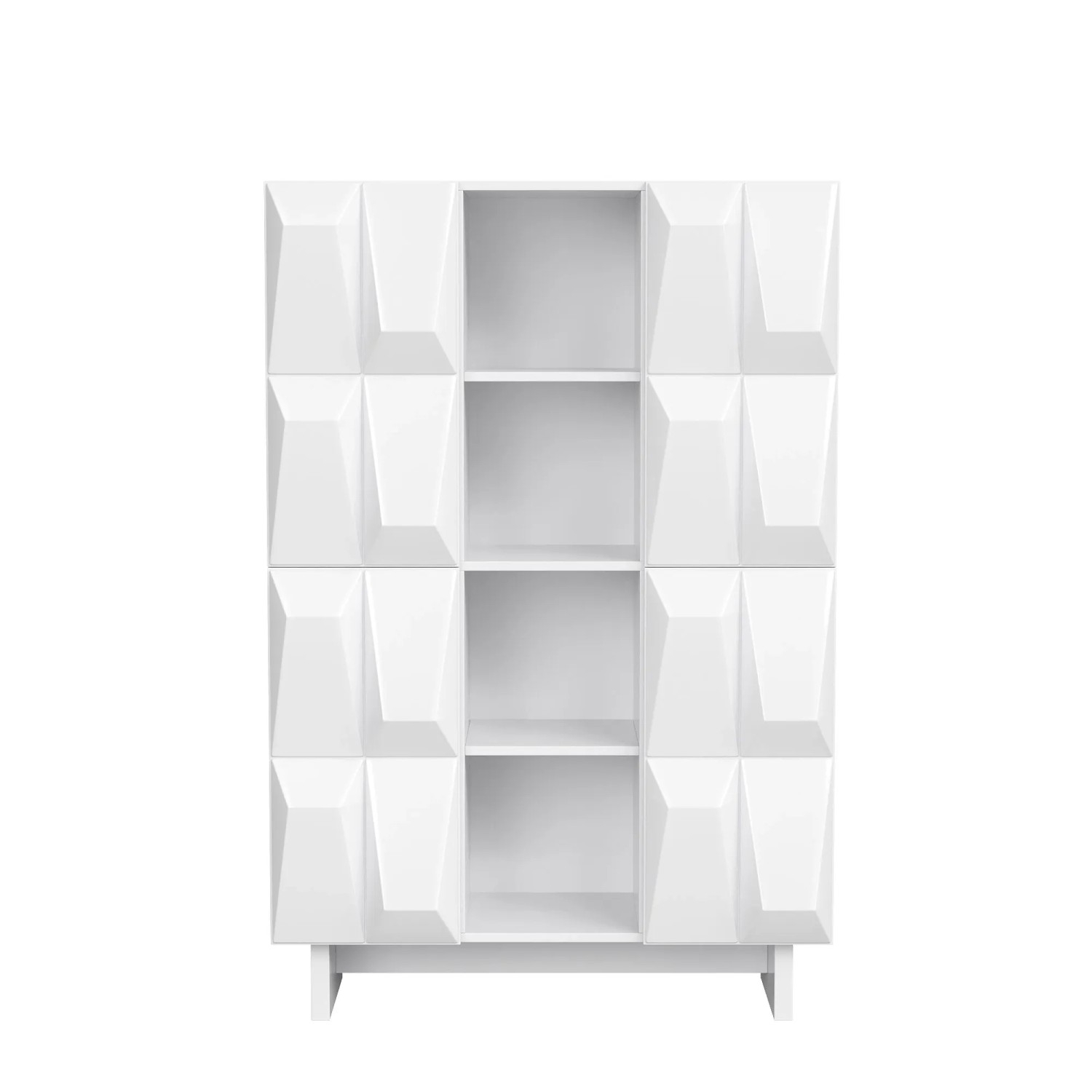 Merax Vitrine Schuhschrank Hochschrank 4 Türen 12 Fächer Offene Fächer