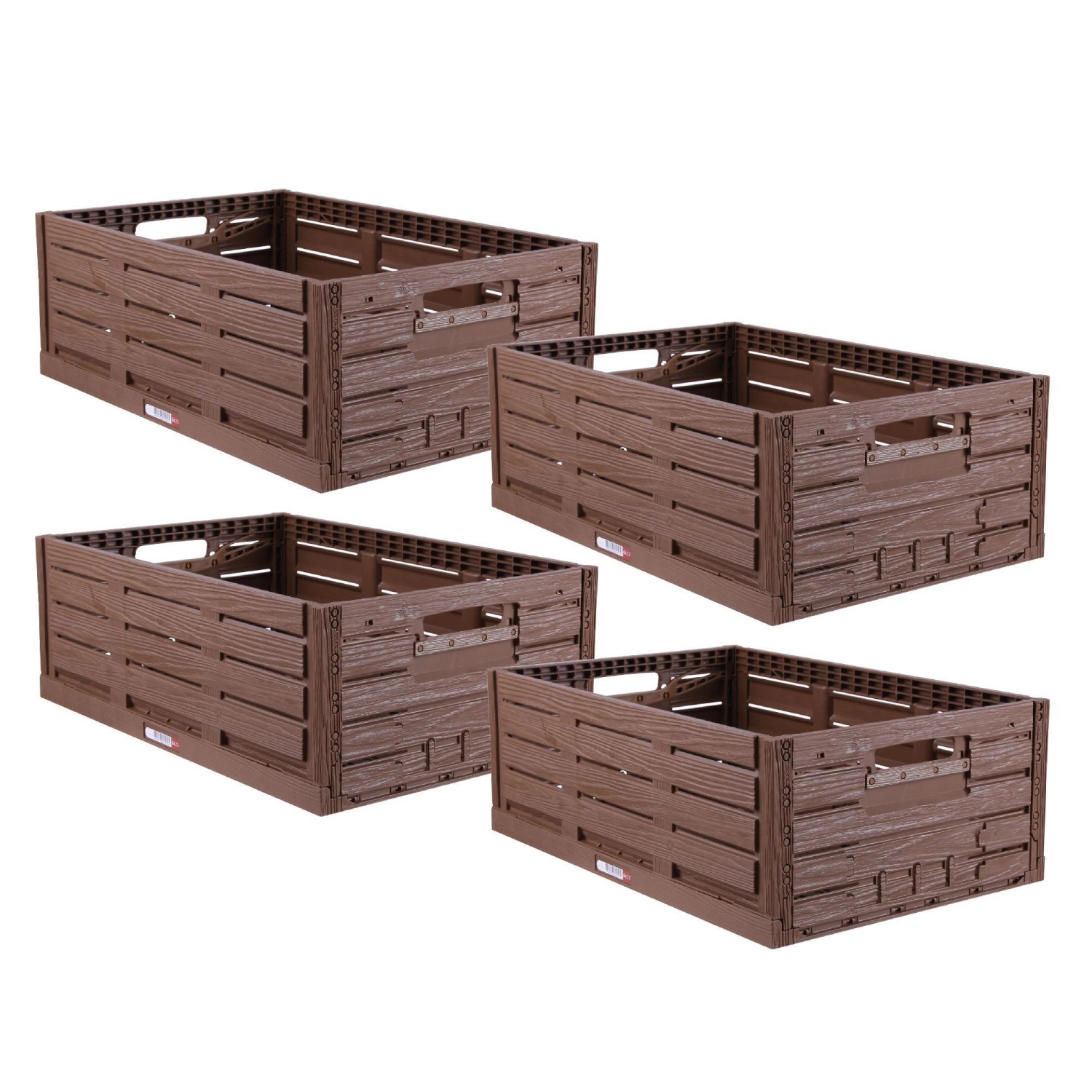 Bestlivings Faltbare Klappbox Holzoptik 60 x 40 cm 4 Stück