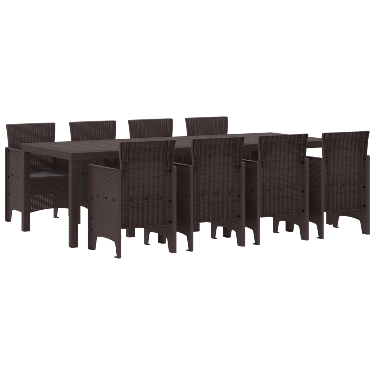 vidaXL 9-tlg Garten-Essgruppe Braun Poly Rattan 3378737 günstig online kaufen