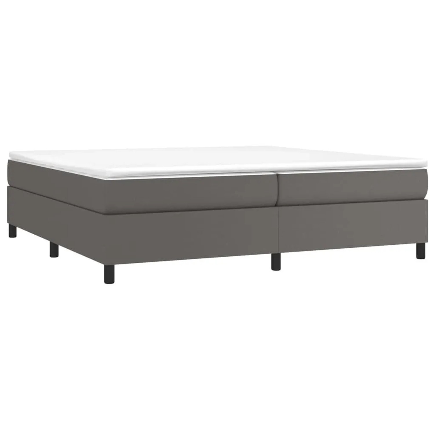 vidaXL Boxspringbett mit Matratze Grau 200x200 cm Kunstleder 3144630 günstig online kaufen