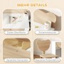 Details des AIYAPLAY Kinderschreibtisch Sets aus Holz und Weiß mit Schublade und Bärenstuhl.