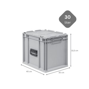 PROREGAL Spar Set 8x Eurobox Nextgen Portable HxBxT 335 x 30 x 40 cm 30 Liter Eurobehälter Transportbox Transportbehälter Stapelbehälter