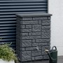 Arves Regentonne Maurano 300 l, Black Granit, mit Wasserhahn und Gießkanne.