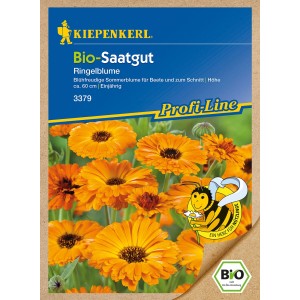 Kiepenkerl Bio-Saatgut Ringelblume Calendula Orange: Saatguttüte mit orangen Ringelblumen.