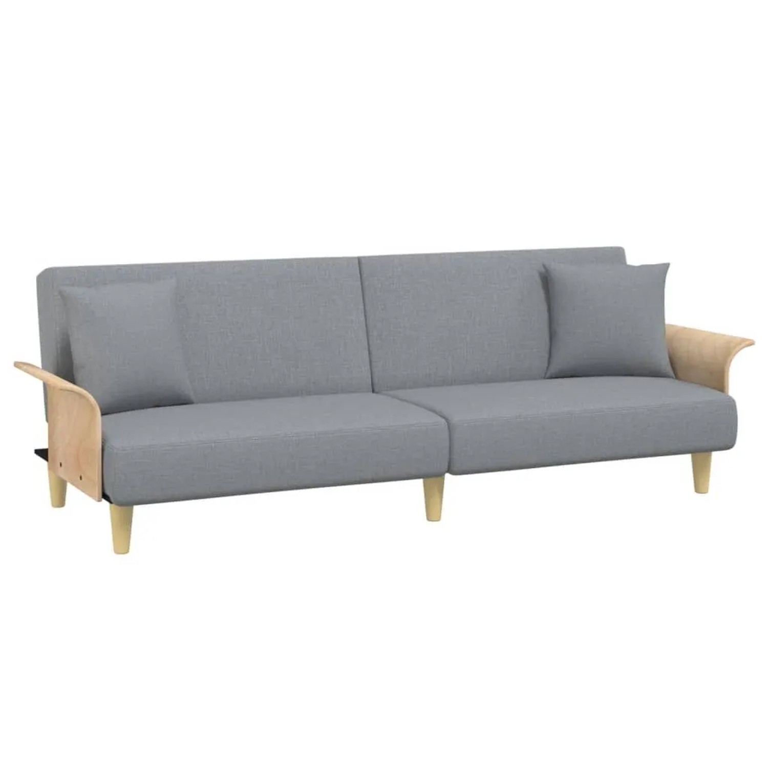 vidaXL Schlafsofa mit Armlehnen Hellgrau Stoff 351843