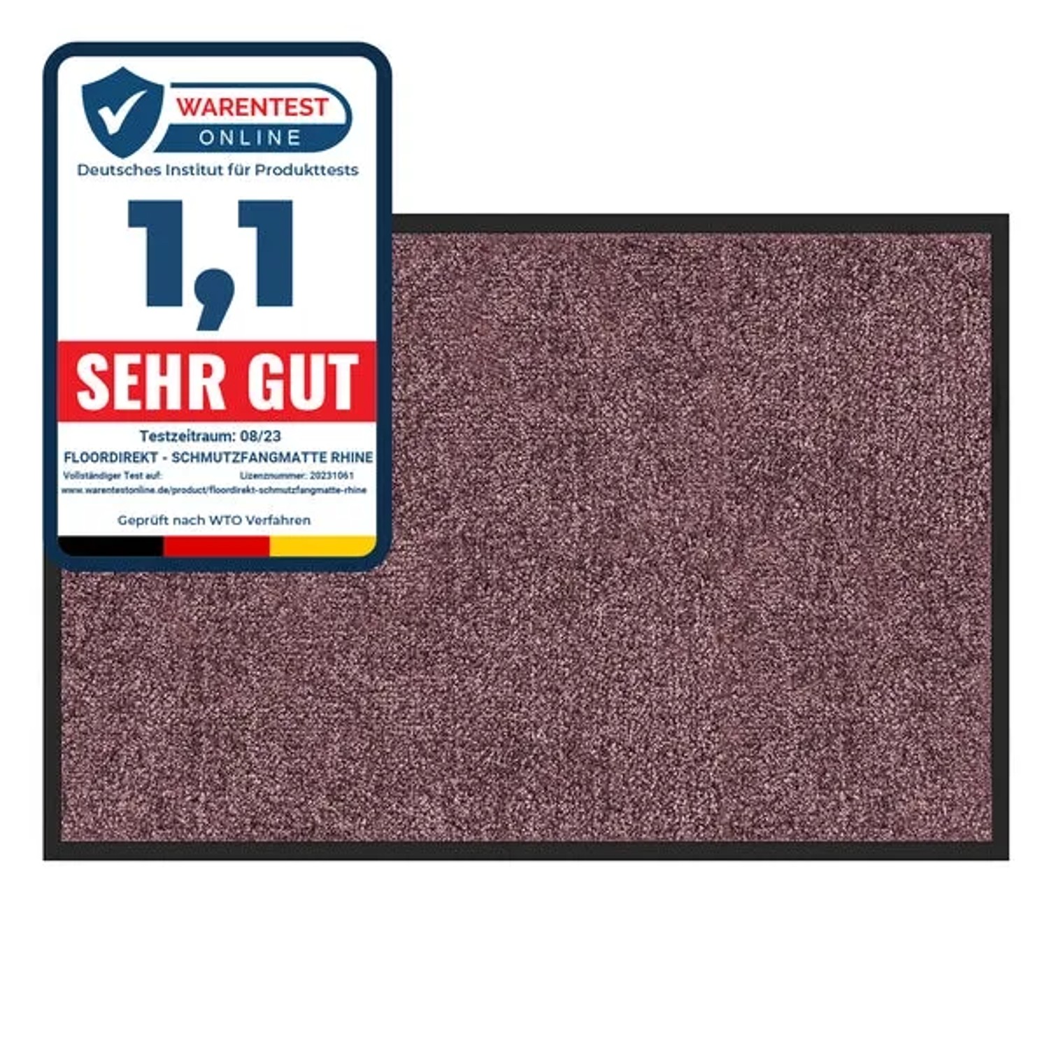 Lila Schmutzfangmatte Rhine 90x600 cm, Fußmatte für den Innenbereich.