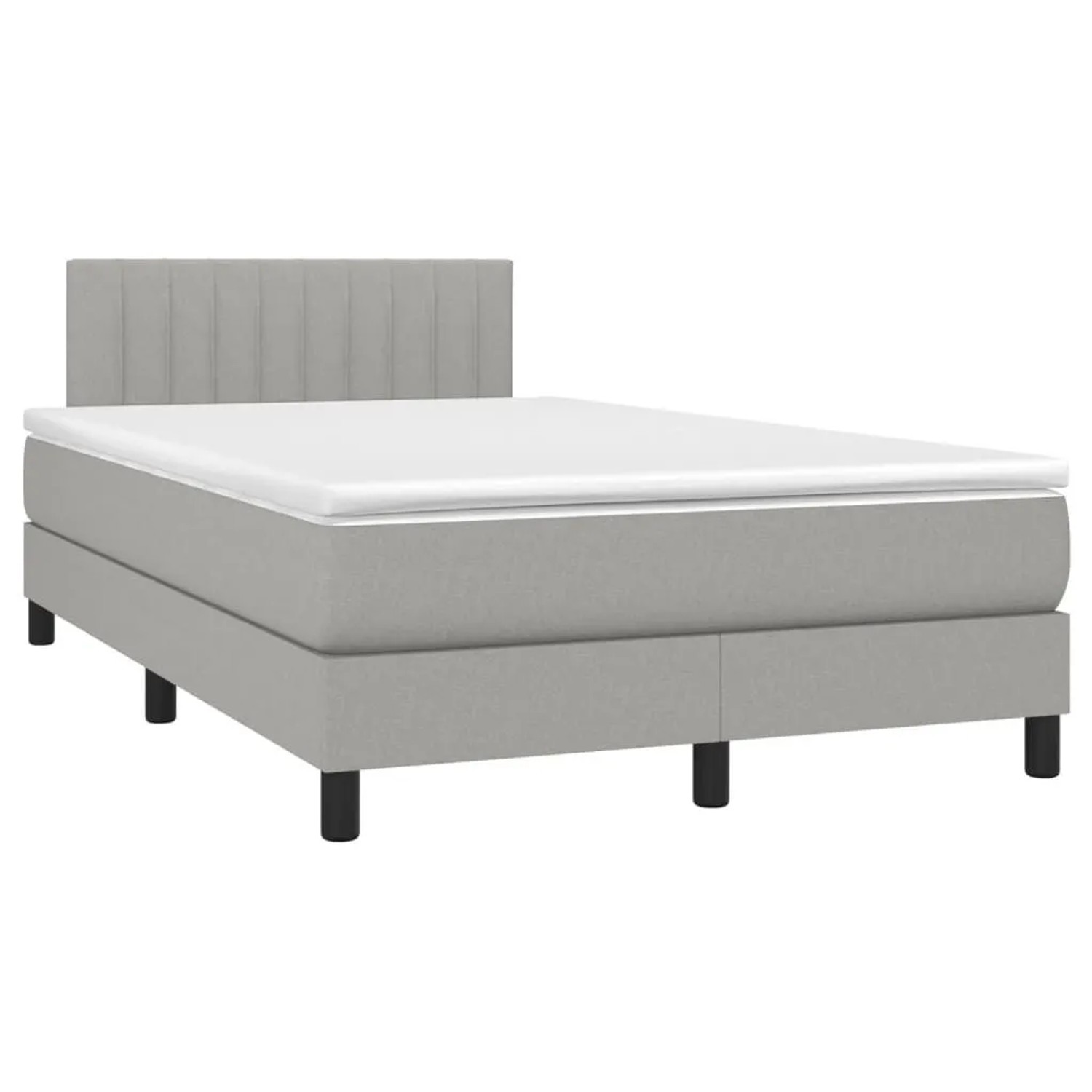vidaXL Boxspringbett mit Matratze & LED Hellgrau 120x190 cm Stoff 3270053 günstig online kaufen