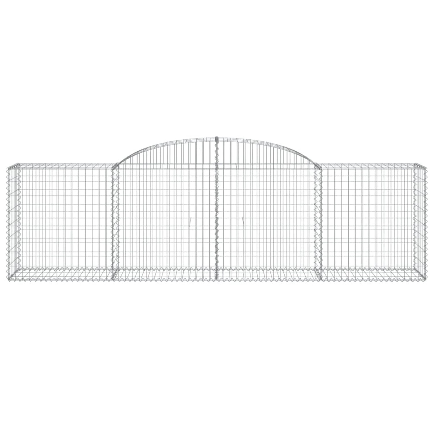 Set aus 8 Gabionen mit Hochbogen, 300x50x80/100 cm, aus verzinktem Eisen für den Garten.