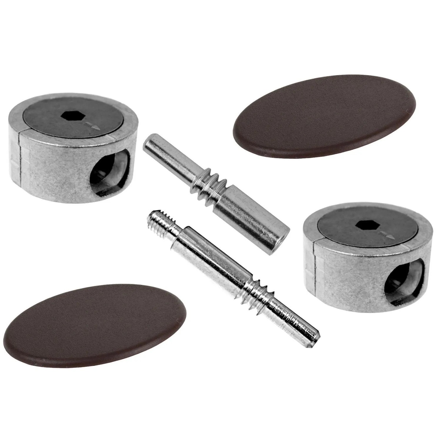SOTECH Plattenverbinder FUERTE 114 mm Metall mit Braunen Kunststoffabdeckungen